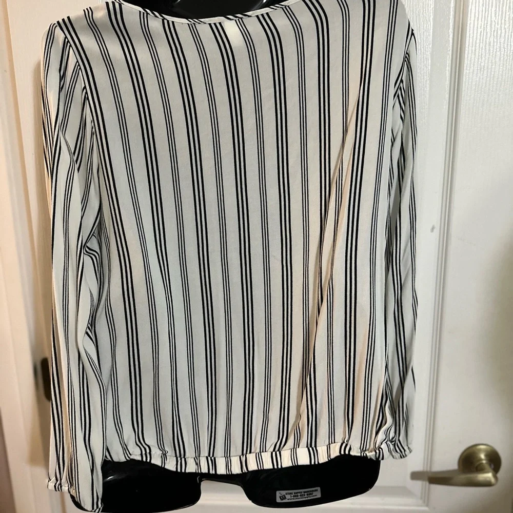 Striped Black and White Women's Top - Picture 2 of 3